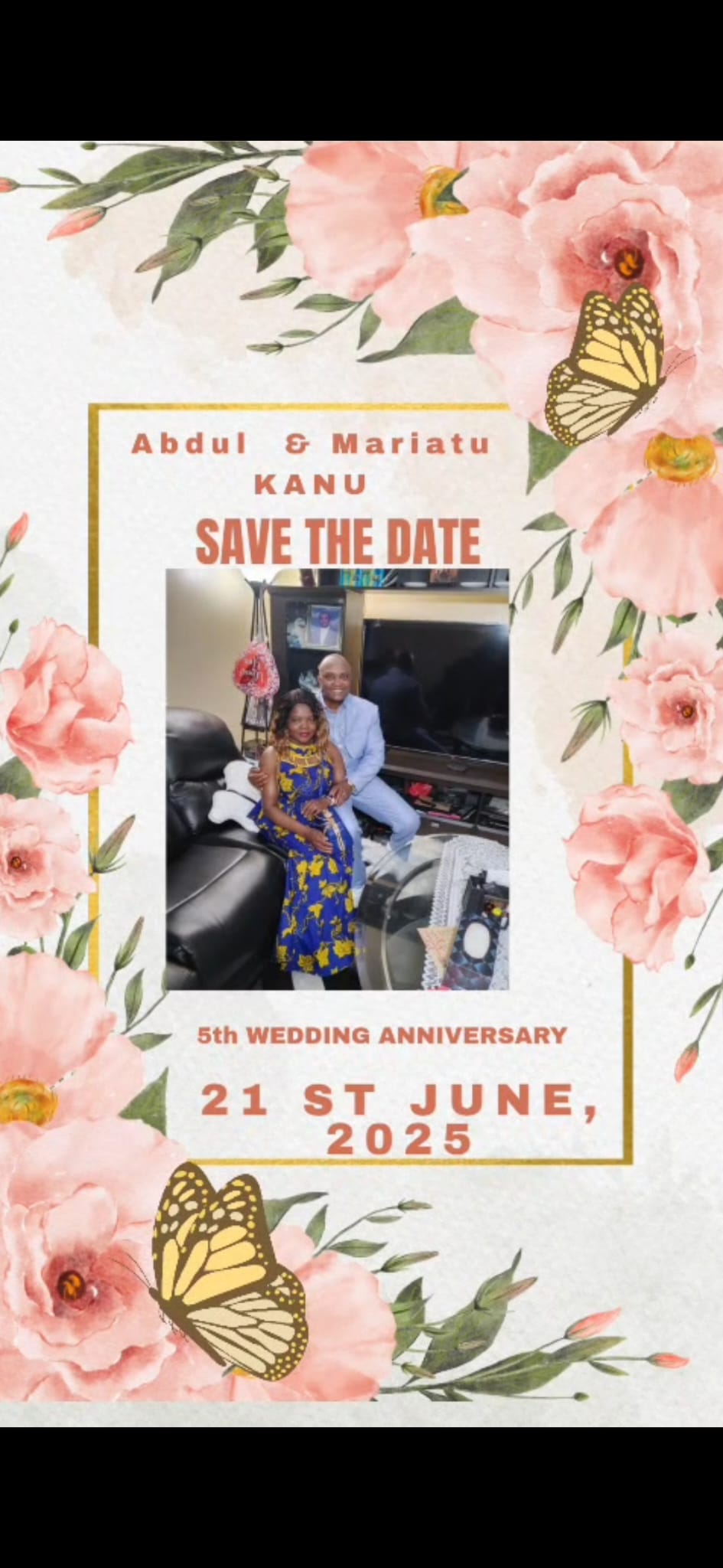 Save the Date – Abdul & Mariatu Kanu’s 5th Wedding Anniversary
